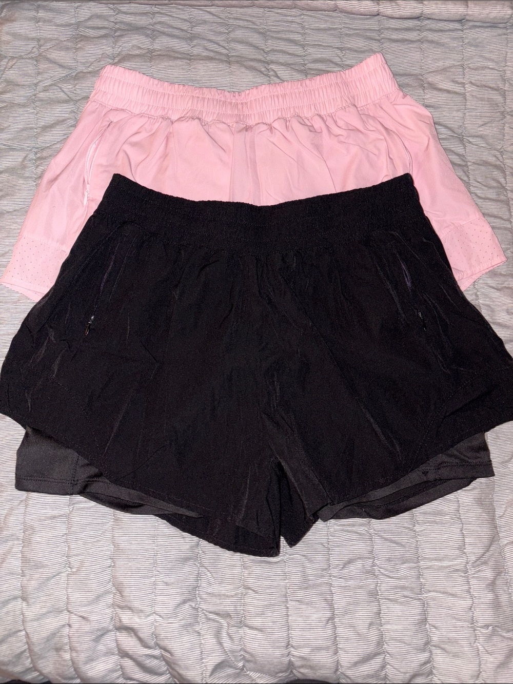 Women's Pink and Black Athletic Shorts - Lightweight Summer Activewear